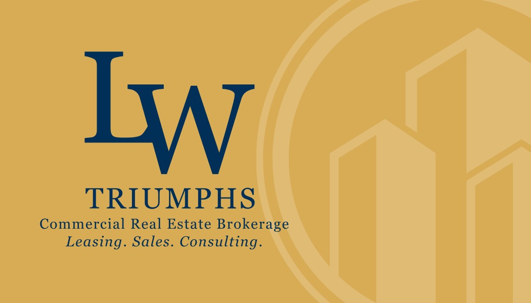 LW Triumphs Commercial Real Estate business card, front